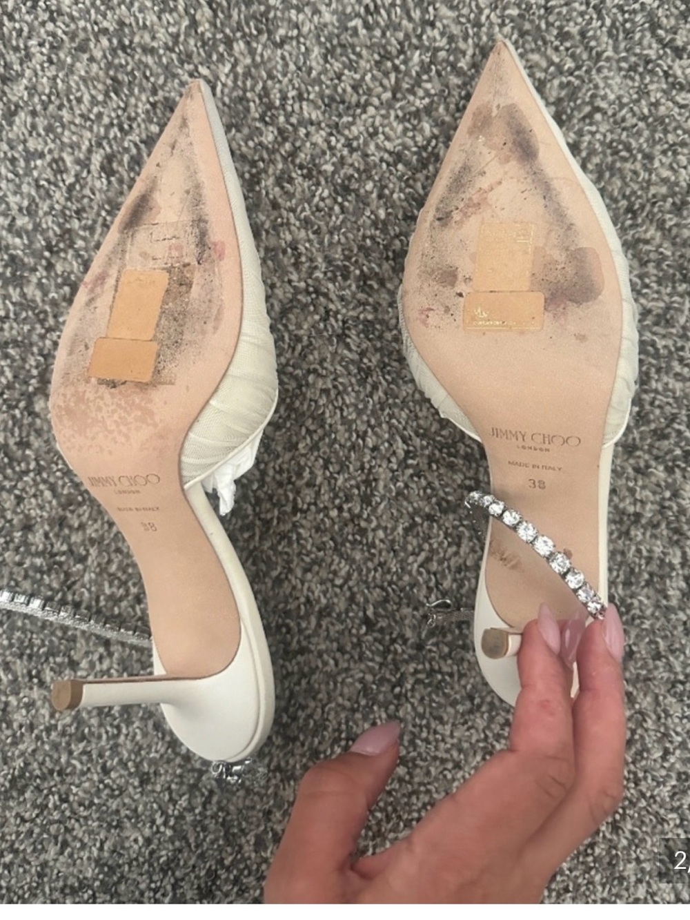 Jimmy Choo Ivory Saeda Tulle heels. - Picture 7 of 9
